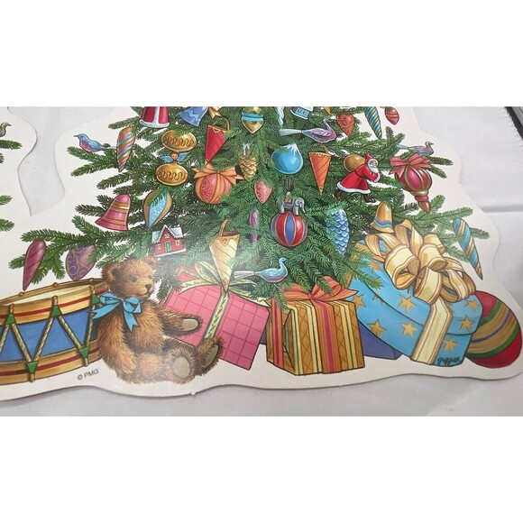 Vintage 2 Paper Magic Group Christmas Tree Bear Gifts Die Cut Decoration 13” - Picture 4 of 15